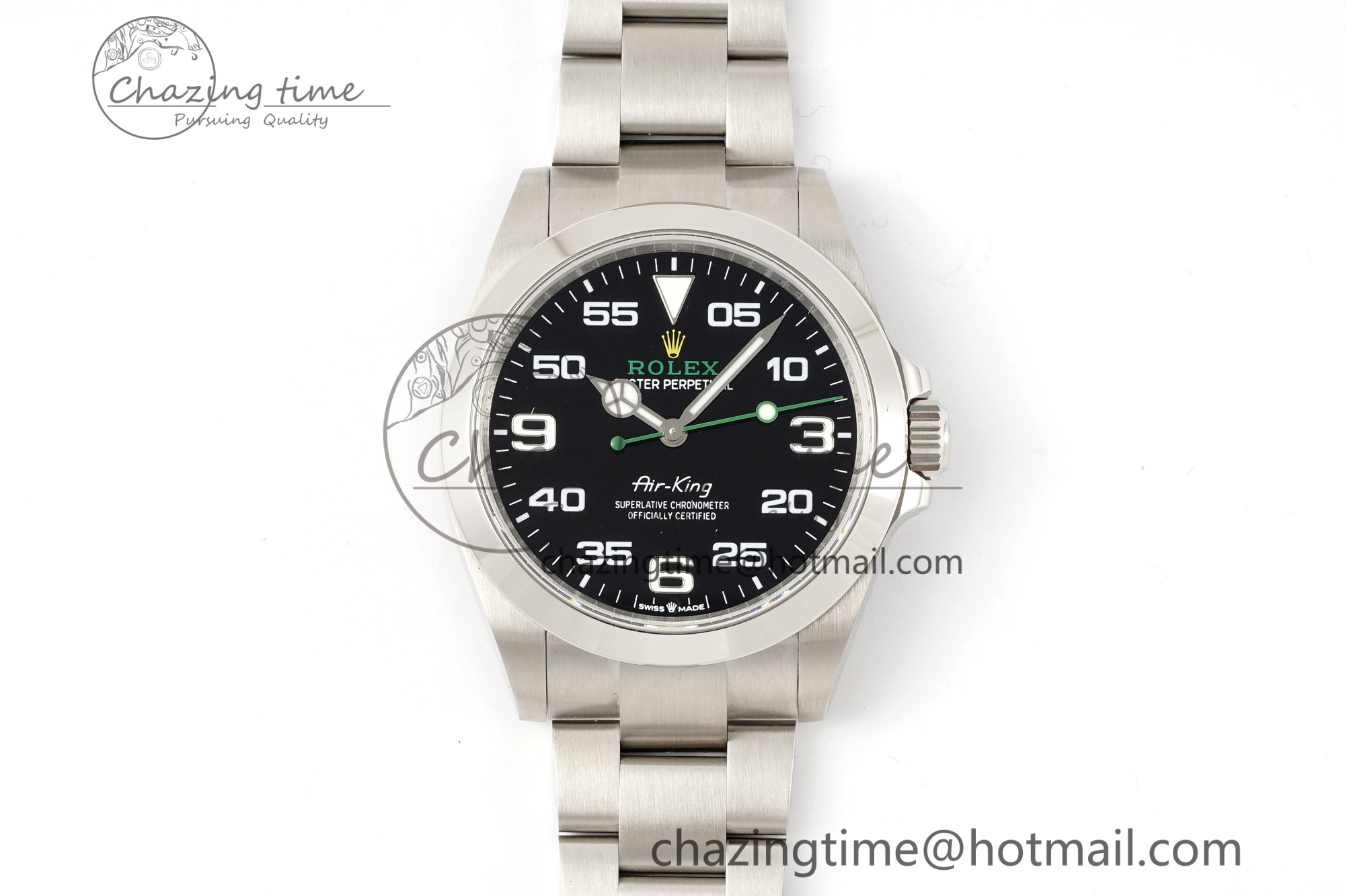 Air-King 126900 JDF 1:1 Best Edition 904L Steel Black Dial on SS Bracelet VR ZipUp 1953