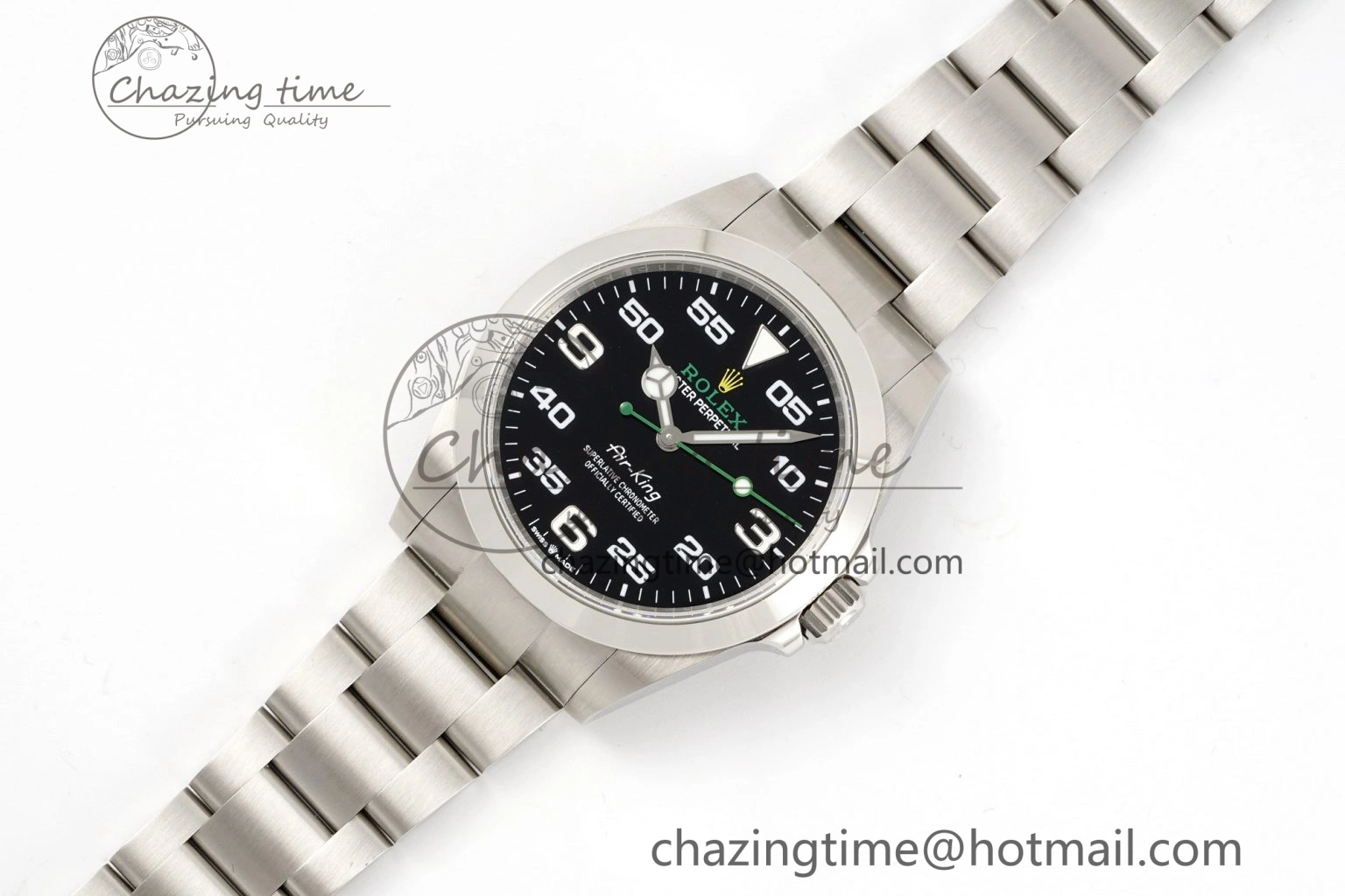 Air-King 126900 JDF 1:1 Best Edition 904L Steel Black Dial on SS Bracelet VR ZipUp 1953