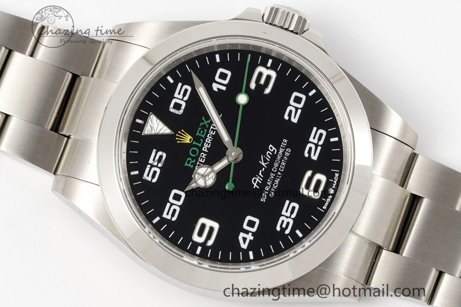 Air-King 126900 JDF 1:1 Best Edition 904L Steel Black Dial on SS Bracelet VR ZipUp 1953