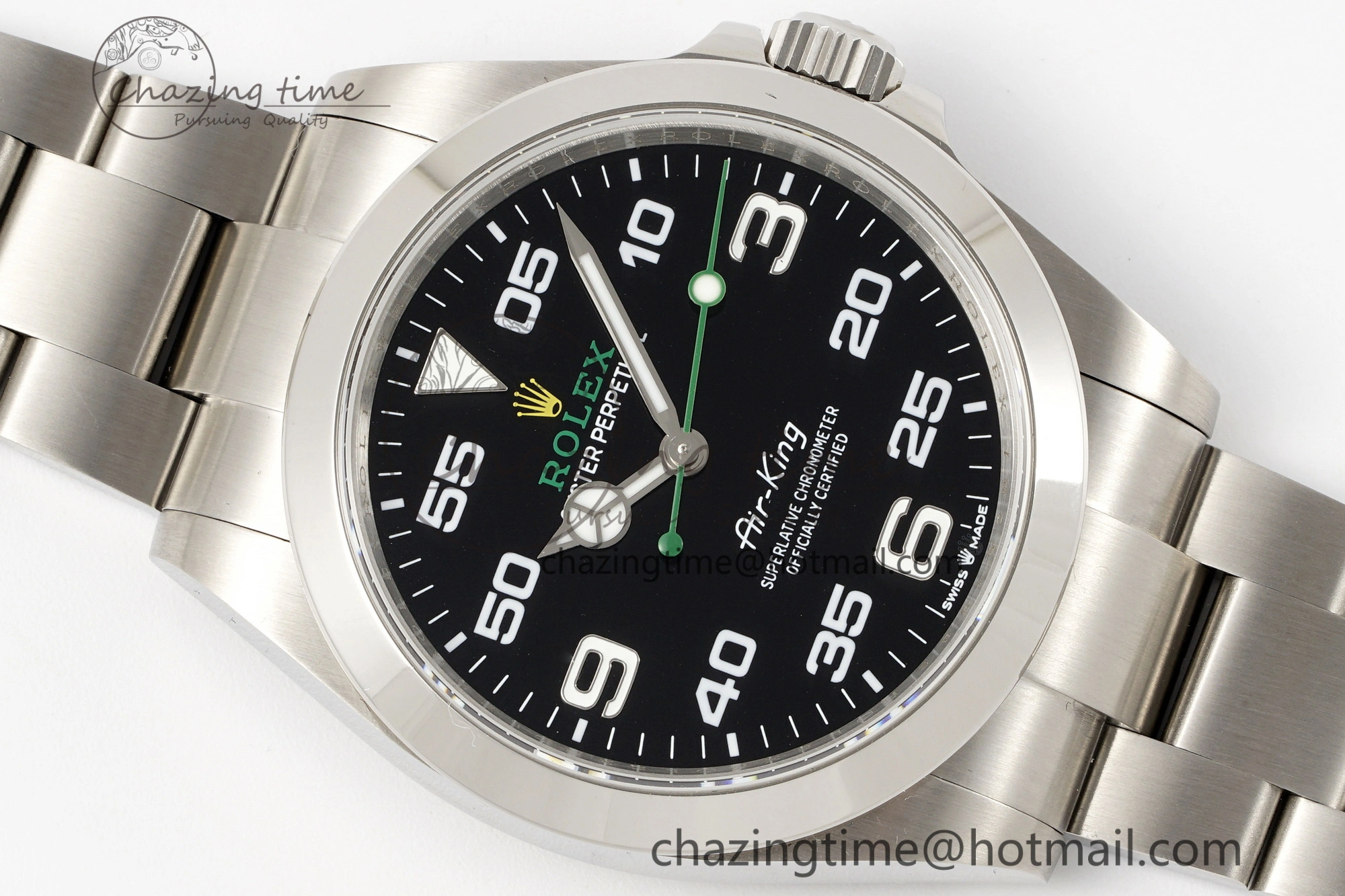 Air-King 126900 JDF 1:1 Best Edition 904L Steel Black Dial on SS Bracelet VR ZipUp 1953