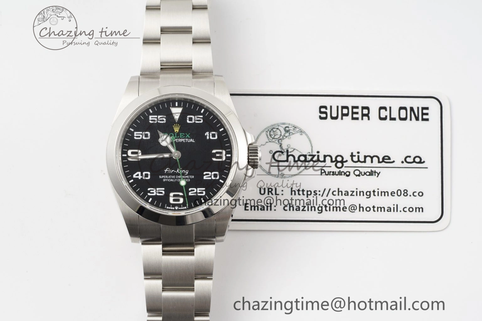 Air-King 126900 JDF 1:1 Best Edition 904L Steel Black Dial on SS Bracelet VR ZipUp 1953
