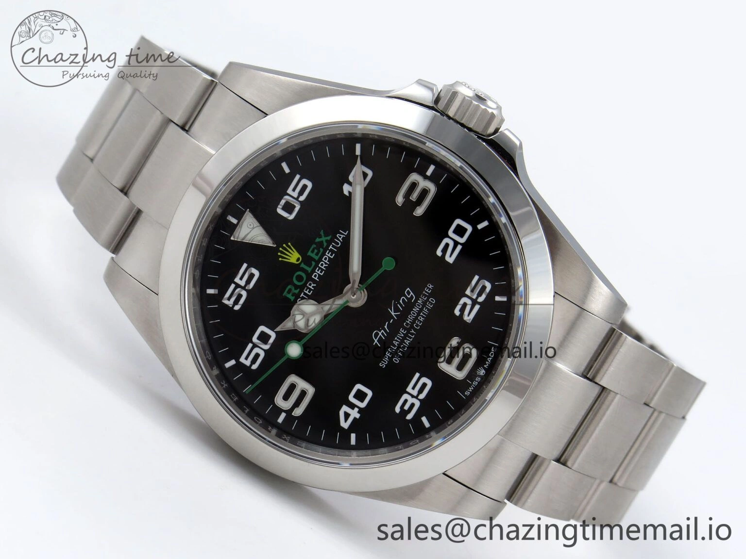 Air-King 126900 VSF 1:1 Best Edition 904L Steel Black Dial on SS Bracelet VS EyeCatching 1284