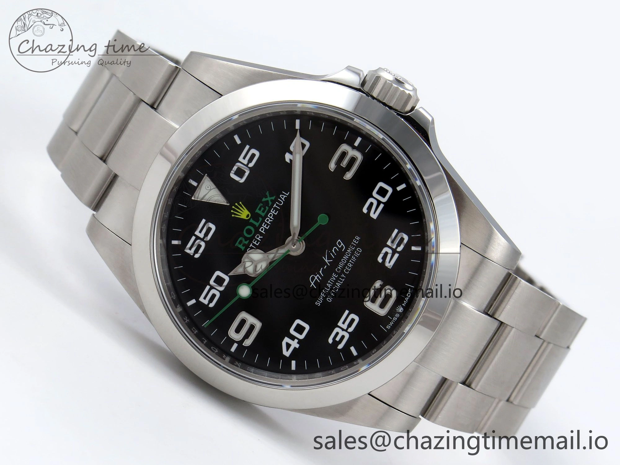 Air-King 126900 VSF 1:1 Best Edition 904L Steel Black Dial on SS Bracelet VS EyeCatching 1284
