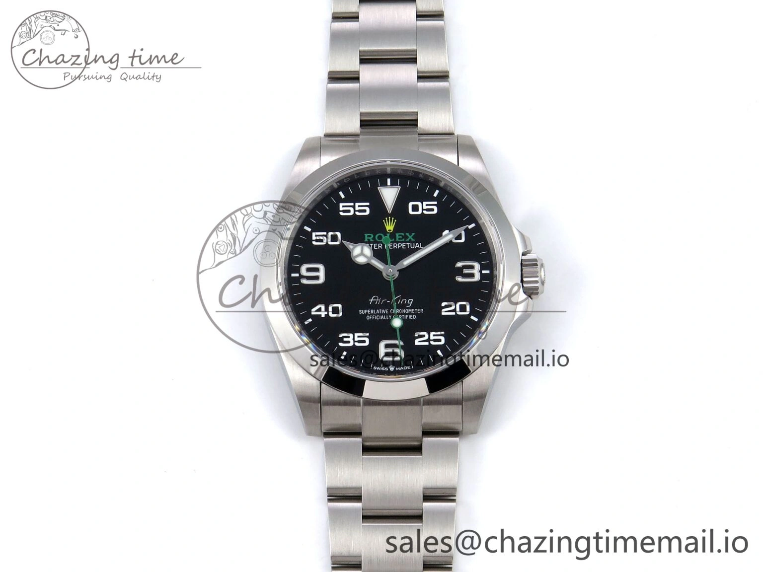 Air-King 126900 VSF 1:1 Best Edition 904L Steel Black Dial on SS Bracelet VS EyeCatching 1284