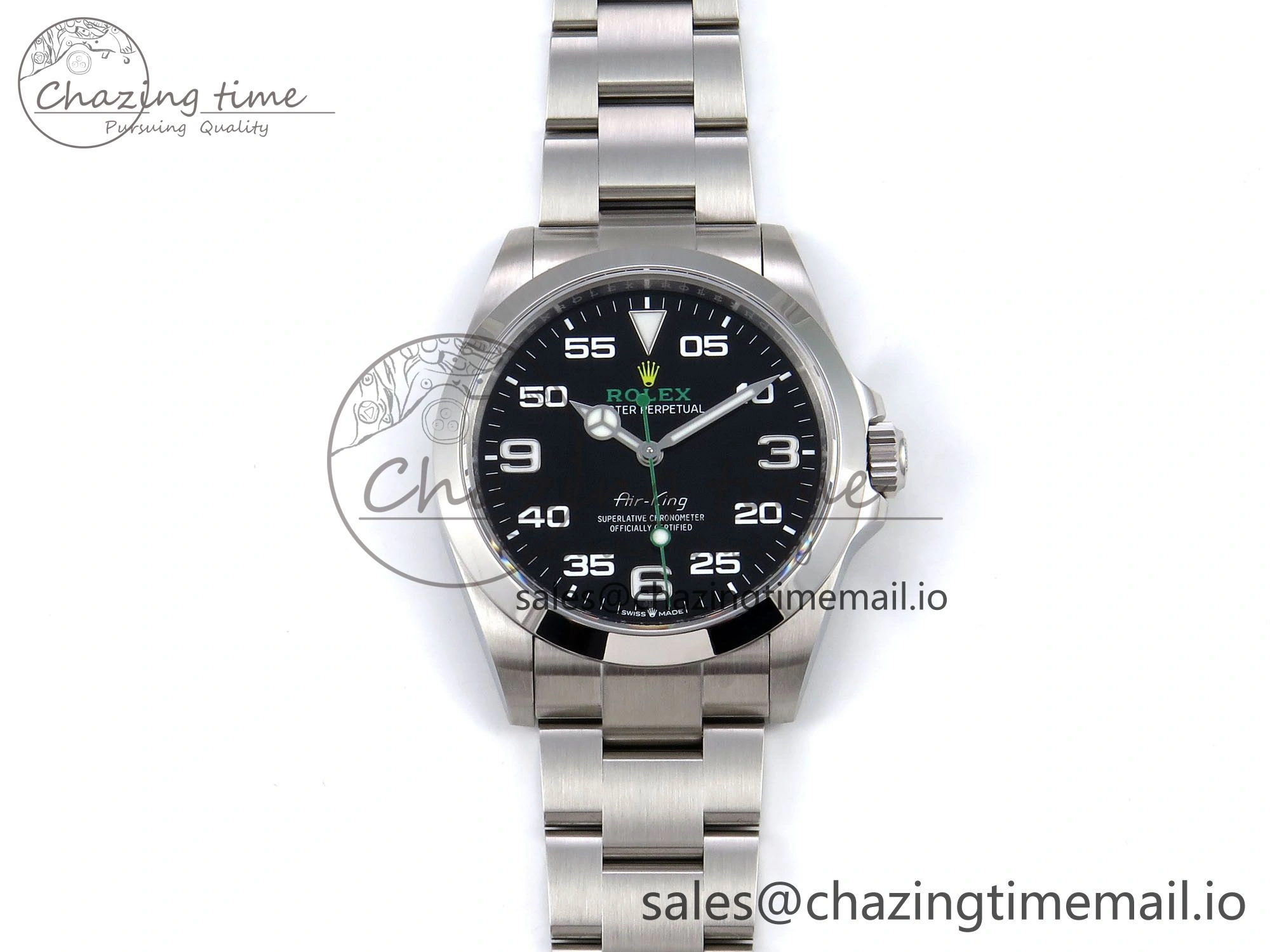 Air-King 126900 VSF 1:1 Best Edition 904L Steel Black Dial on SS Bracelet VS EyeCatching 1284