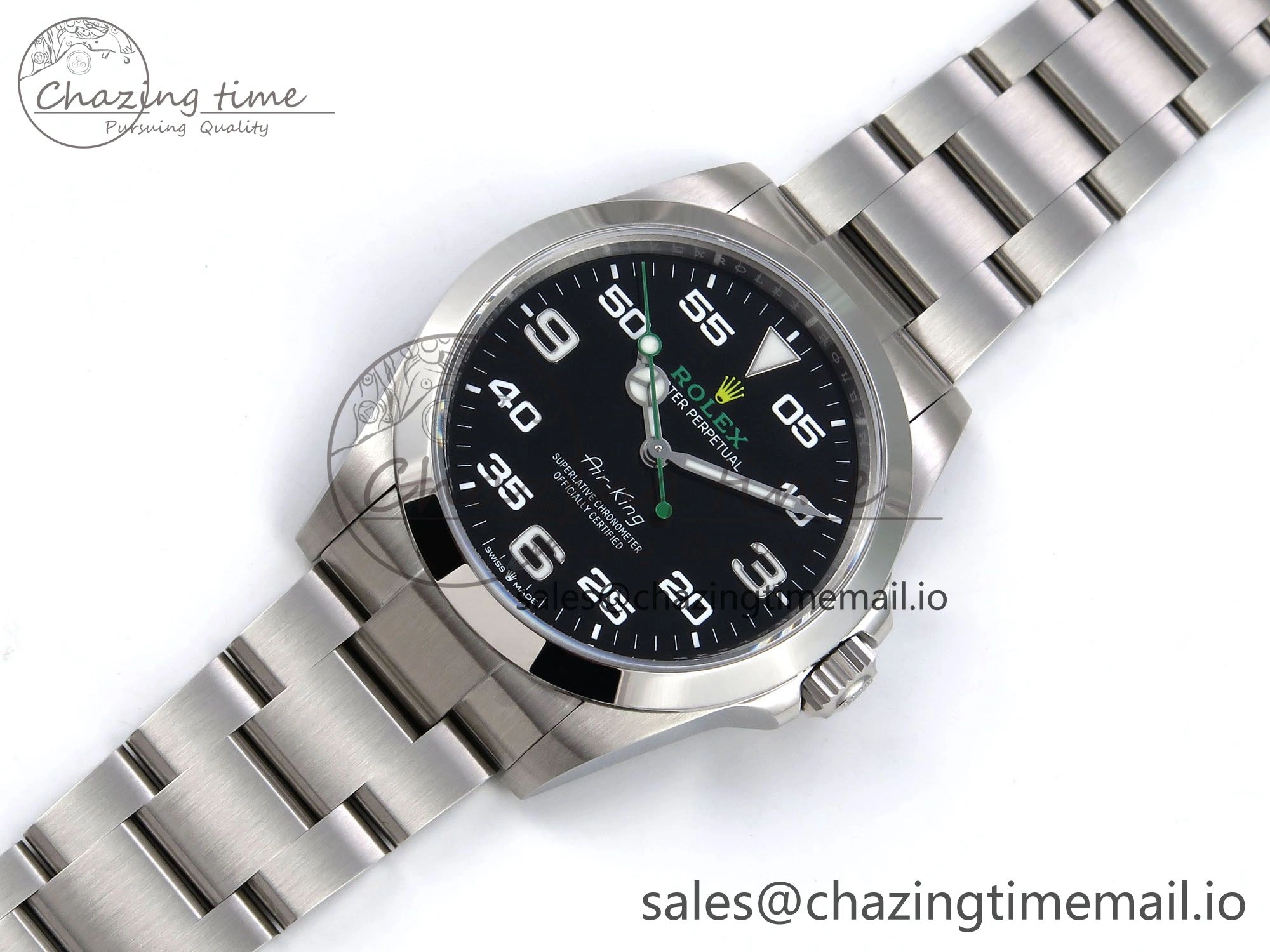 Air-King 126900 VSF 1:1 Best Edition 904L Steel Black Dial on SS Bracelet VS EyeCatching 1284