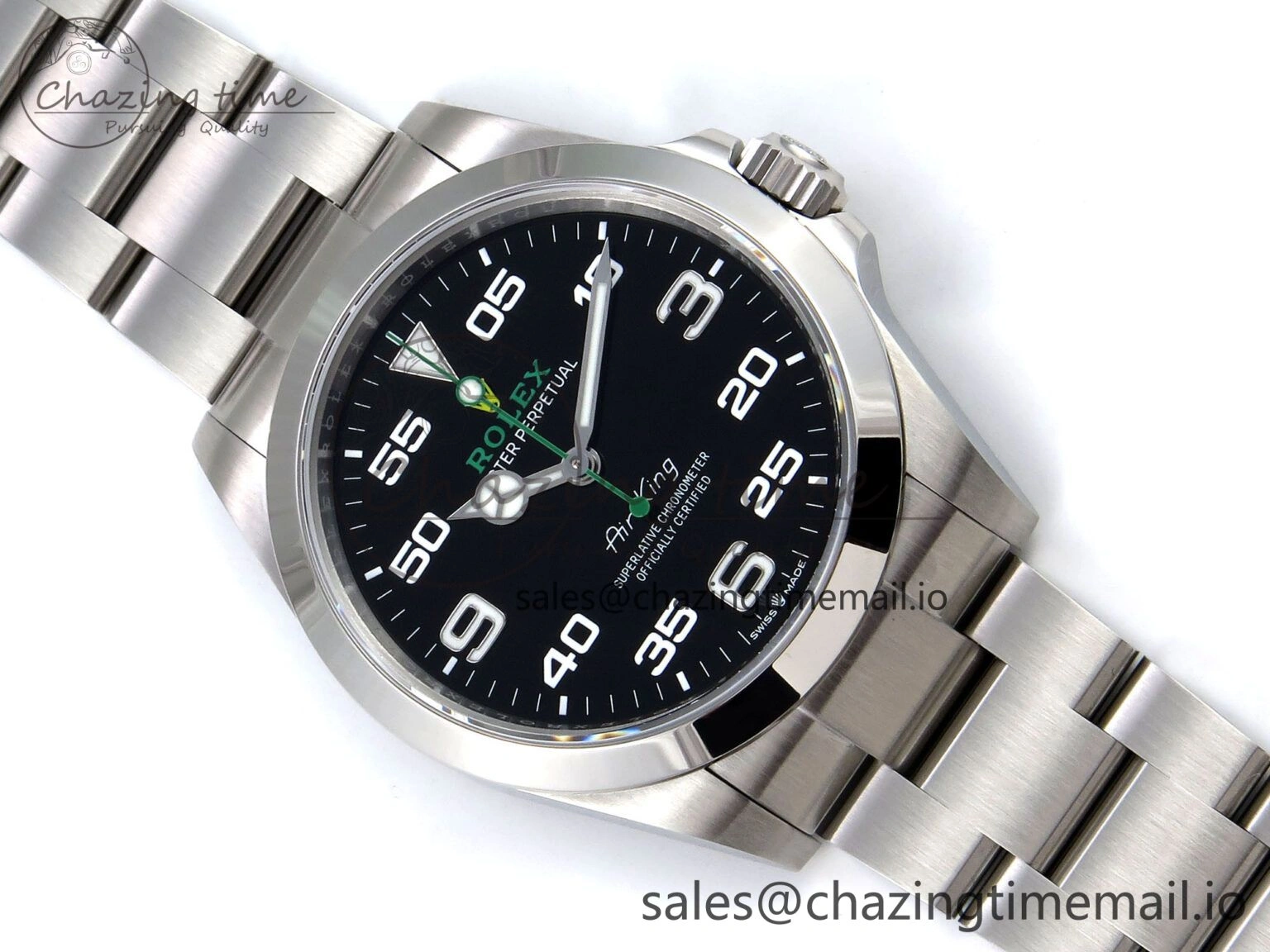 Air-King 126900 VSF 1:1 Best Edition 904L Steel Black Dial on SS Bracelet VS EyeCatching 1284