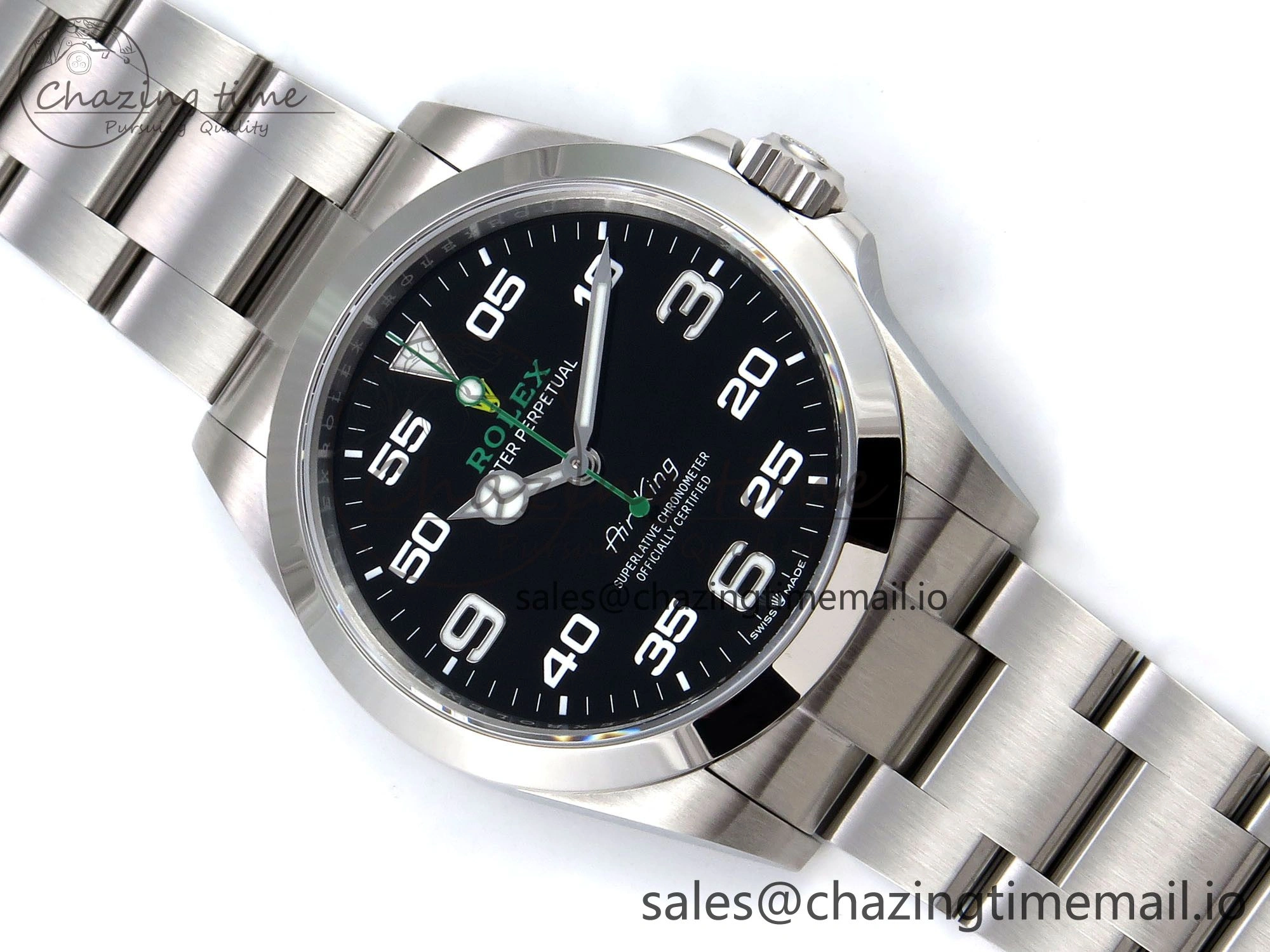 Air-King 126900 VSF 1:1 Best Edition 904L Steel Black Dial on SS Bracelet VS EyeCatching 1284