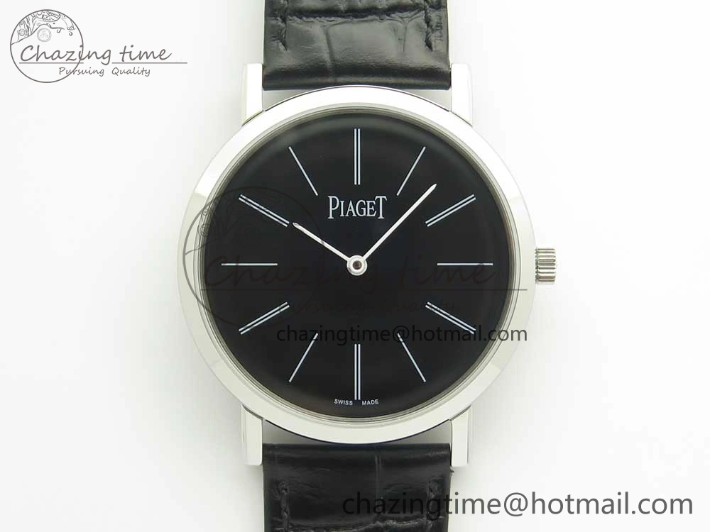 Fashionable Altiplano SS BBR Best Edition Black Dial on Black Leather Strap A430P 9111
