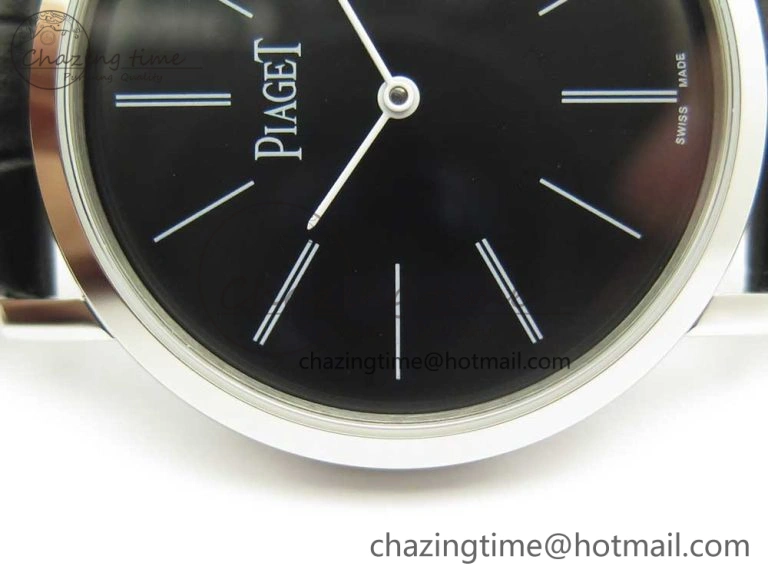 Fashionable Altiplano SS BBR Best Edition Black Dial on Black Leather Strap A430P 9111