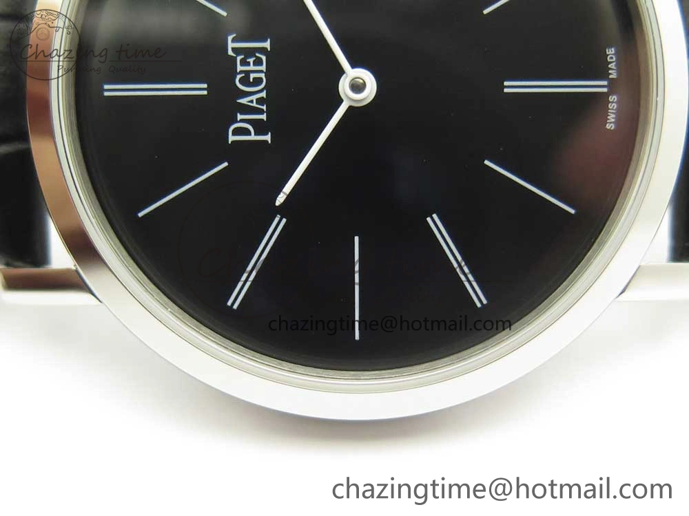 Fashionable Altiplano SS BBR Best Edition Black Dial on Black Leather Strap A430P 9111