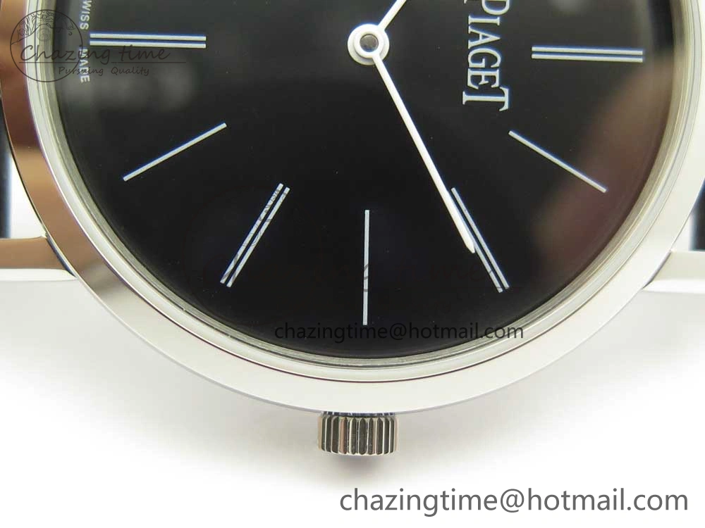 Fashionable Altiplano SS BBR Best Edition Black Dial on Black Leather Strap A430P 9111