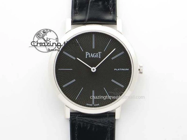 Contemporary Altiplano SS UT Best Edition Black Textured Dial On Black Leather Strap 9131