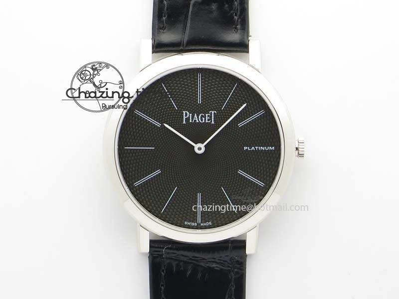 Contemporary Altiplano SS UT Best Edition Black Textured Dial On Black Leather Strap 9131