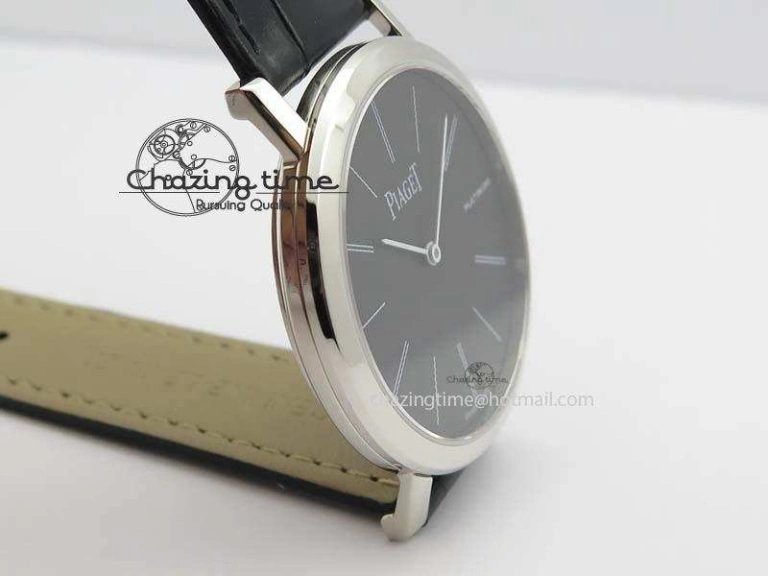 Contemporary Altiplano SS UT Best Edition Black Textured Dial On Black Leather Strap 9131
