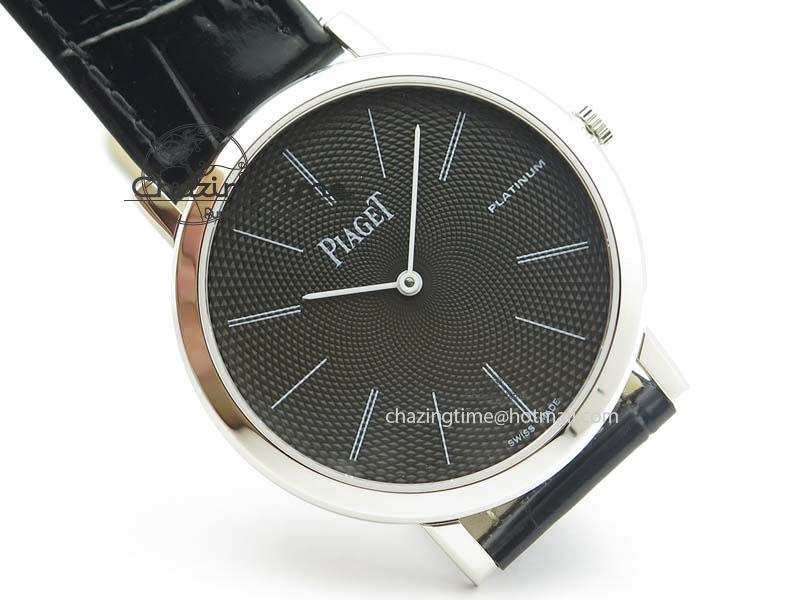 Contemporary Altiplano SS UT Best Edition Black Textured Dial On Black Leather Strap 9131