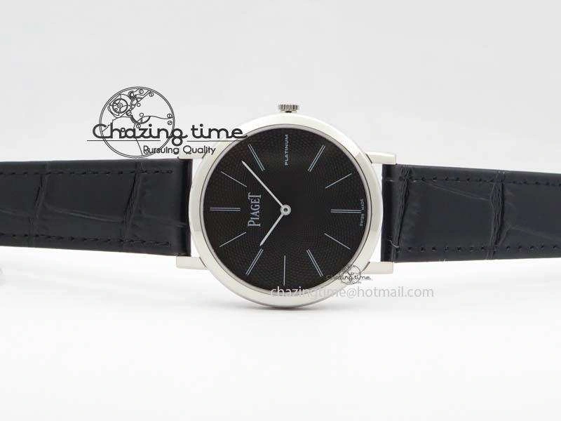 Contemporary Altiplano SS UT Best Edition Black Textured Dial On Black Leather Strap 9131