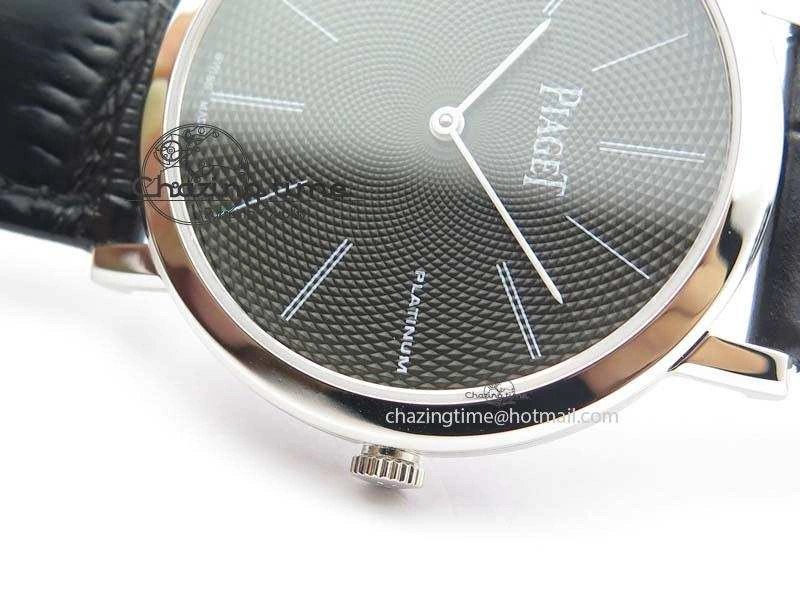 Contemporary Altiplano SS UT Best Edition Black Textured Dial On Black Leather Strap 9131