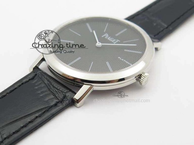 Contemporary Altiplano SS UT Best Edition Black Textured Dial On Black Leather Strap 9131