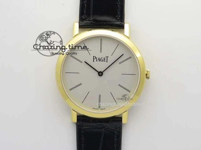 Altiplano YG UT Best Edition White Dial On Black Leather Strap FastDry 9129
