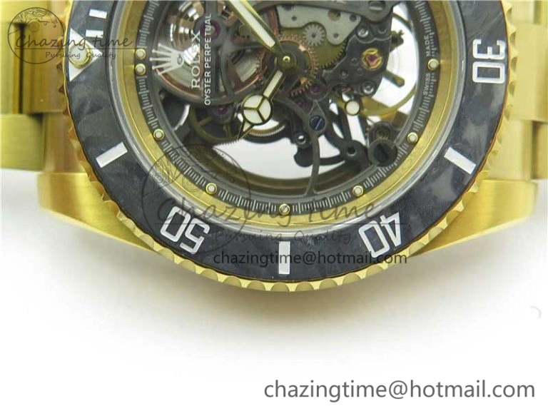 Upgraded Andrea Pirlo Project Skeleton Submariner YG VRF Best Edition on YG Bracelet SA 2981