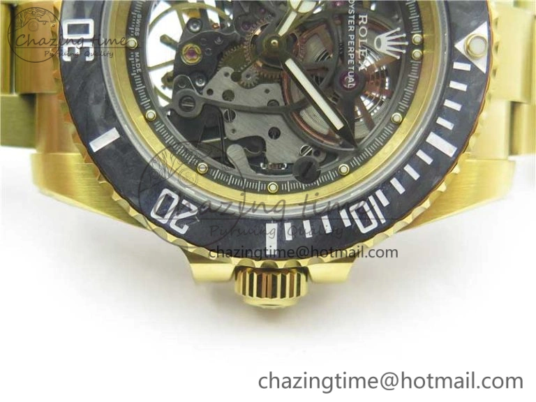 Upgraded Andrea Pirlo Project Skeleton Submariner YG VRF Best Edition on YG Bracelet SA 2981