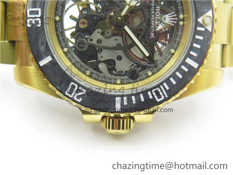 Upgraded Andrea Pirlo Project Skeleton Submariner YG VRF Best Edition on YG Bracelet SA 2981