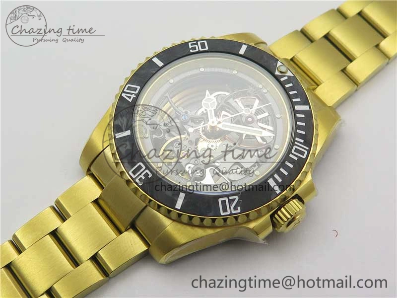 Upgraded Andrea Pirlo Project Skeleton Submariner YG VRF Best Edition on YG Bracelet SA 2981