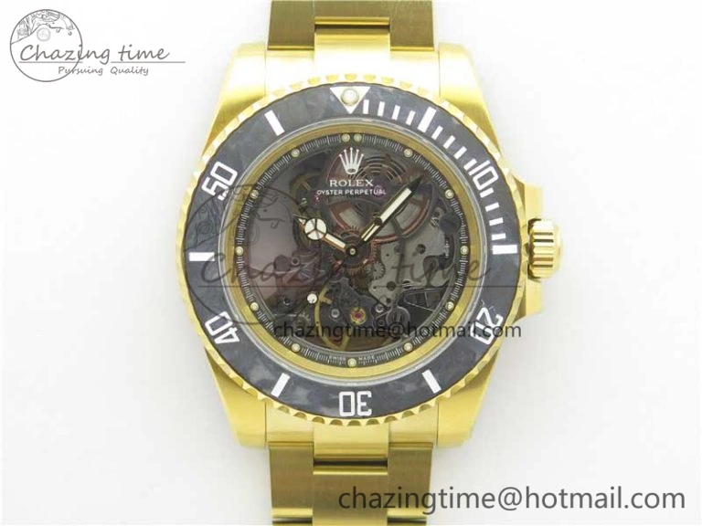 Upgraded Andrea Pirlo Project Skeleton Submariner YG VRF Best Edition on YG Bracelet SA 2981