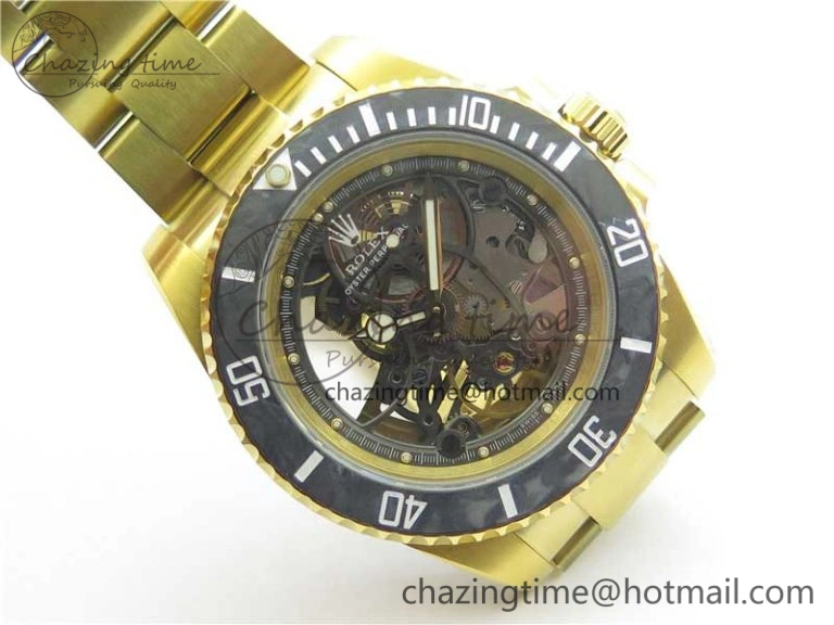 Upgraded Andrea Pirlo Project Skeleton Submariner YG VRF Best Edition on YG Bracelet SA 2981