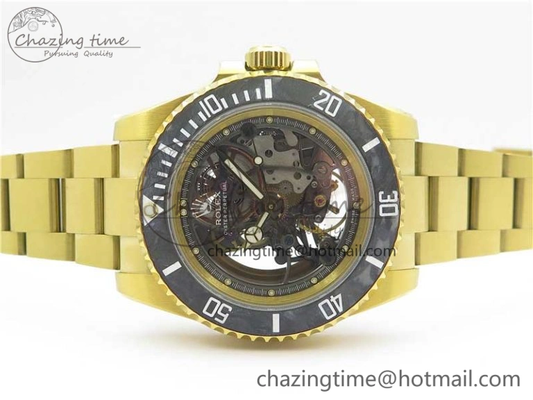Upgraded Andrea Pirlo Project Skeleton Submariner YG VRF Best Edition on YG Bracelet SA 2981
