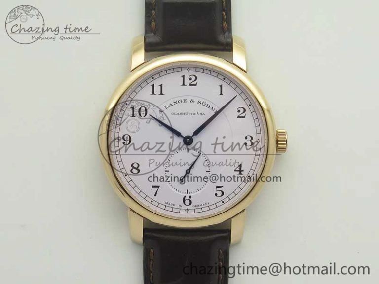 Popular Anniversary Langematik MK Best Edition RG White Dial Sec@6 On Brown Leather Strap A 4195