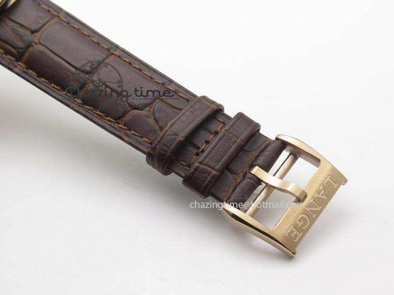 Popular Anniversary Langematik MK Best Edition RG White Dial Sec@6 On Brown Leather Strap A 4195