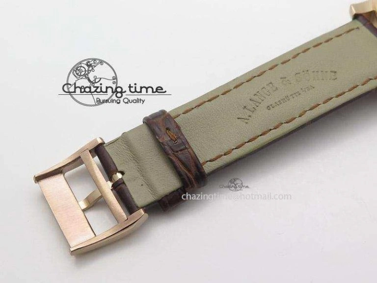 Popular Anniversary Langematik MK Best Edition RG White Dial Sec@6 On Brown Leather Strap A 4195
