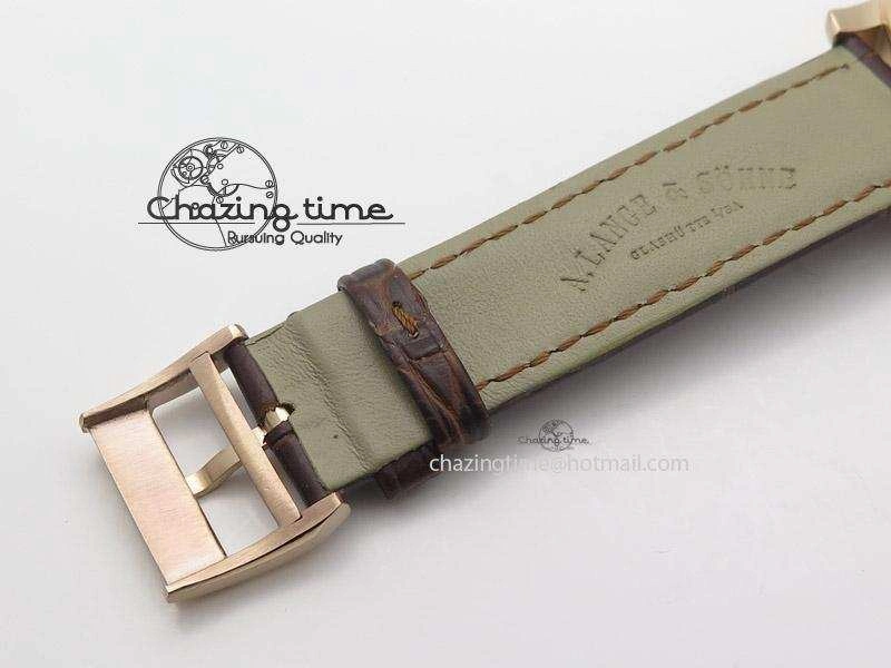 Popular Anniversary Langematik MK Best Edition RG White Dial Sec@6 On Brown Leather Strap A 4195