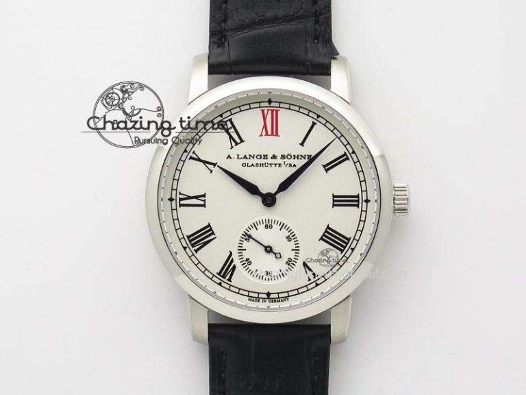 Anniversary Langematik MK Best Edition SS White Dial Sec@6 On Black Leather Strap A Minimalist 4205