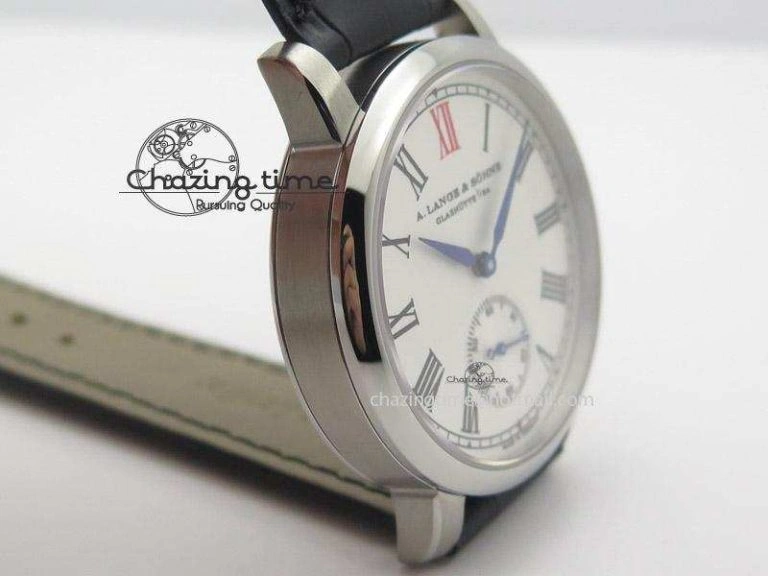 Anniversary Langematik MK Best Edition SS White Dial Sec@6 On Black Leather Strap A Minimalist 4205