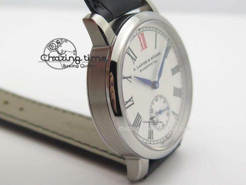 Anniversary Langematik MK Best Edition SS White Dial Sec@6 On Black Leather Strap A Minimalist 4205