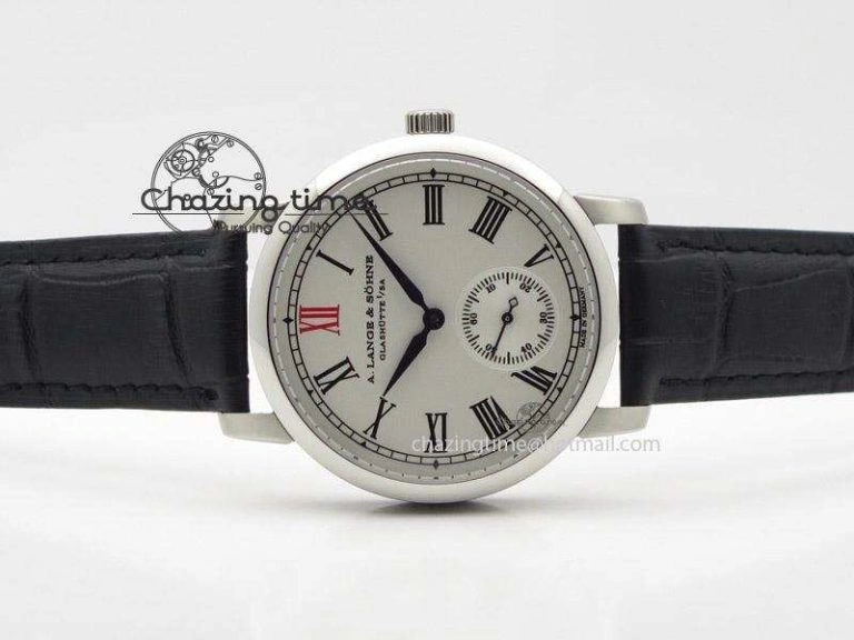 Anniversary Langematik MK Best Edition SS White Dial Sec@6 On Black Leather Strap A Minimalist 4205