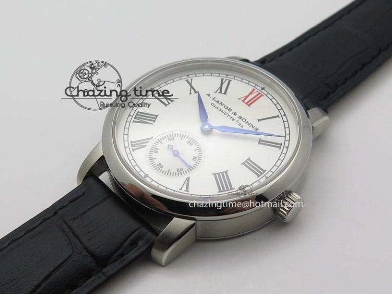 Anniversary Langematik MK Best Edition SS White Dial Sec@6 On Black Leather Strap A Minimalist 4205