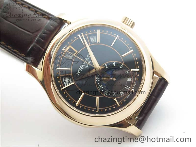 Attractive Annual Calendar Complications 5205R RG GRF Best Edition Black dial on Brown leather strap A 8920