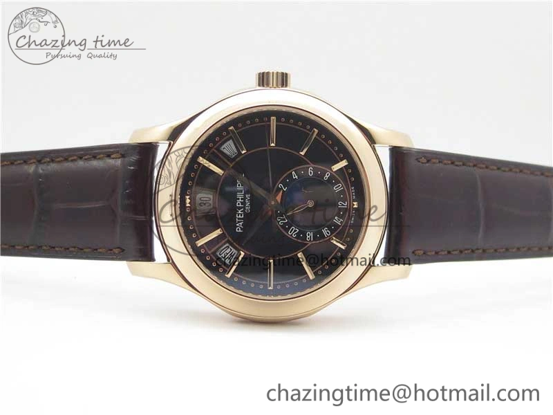 Attractive Annual Calendar Complications 5205R RG GRF Best Edition Black dial on Brown leather strap A 8920