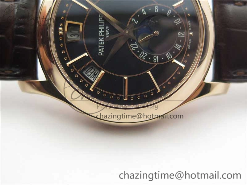 Attractive Annual Calendar Complications 5205R RG GRF Best Edition Black dial on Brown leather strap A 8920