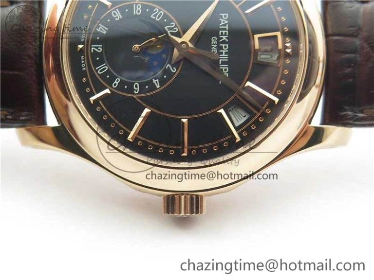 Attractive Annual Calendar Complications 5205R RG GRF Best Edition Black dial on Brown leather strap A 8920