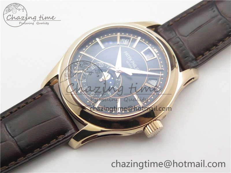 Attractive Annual Calendar Complications 5205R RG GRF Best Edition Black dial on Brown leather strap A 8920