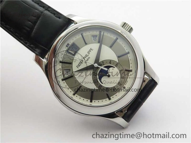 MoistureWicking Annual Calendar Complications 5205R SS GRF Best Edition White dial on Black leather strap A 8924