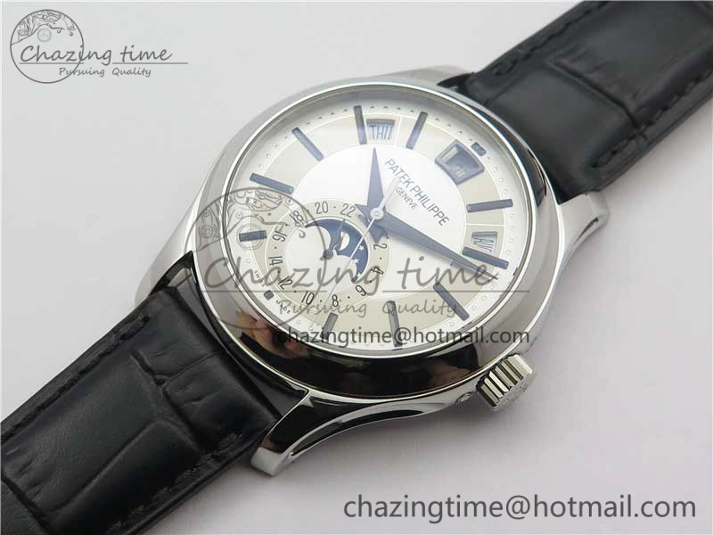 MoistureWicking Annual Calendar Complications 5205R SS GRF Best Edition White dial on Black leather strap A 8924