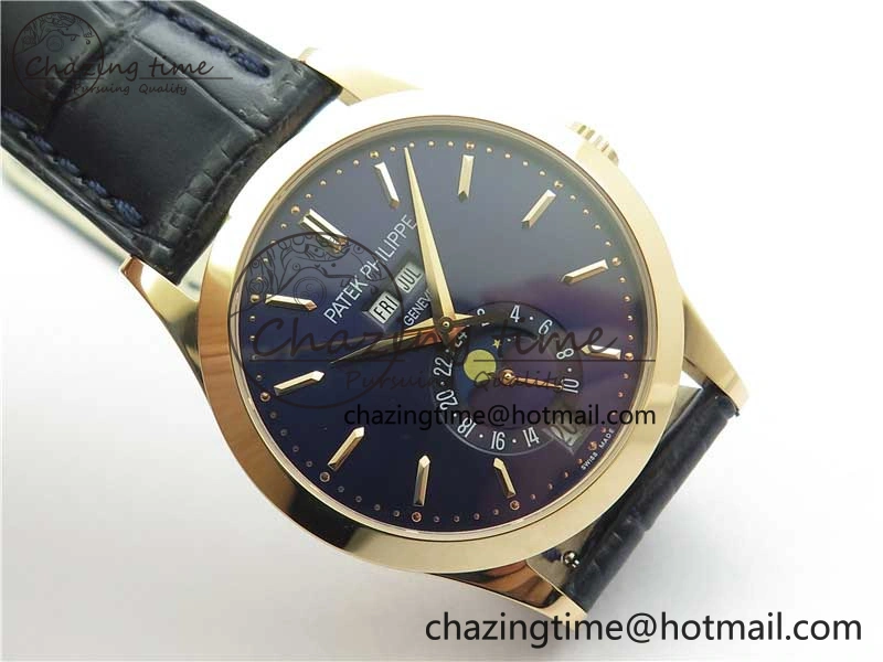 Unique Annual Calendar Complications 5396 RG GRF Best Edition Blue Dial on Leather Strap A 8858