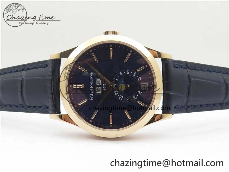 Unique Annual Calendar Complications 5396 RG GRF Best Edition Blue Dial on Leather Strap A 8858