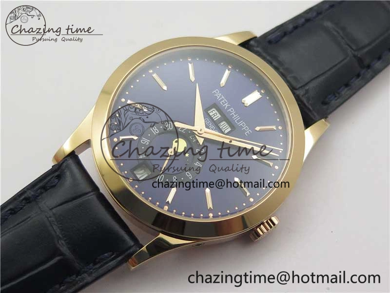 Unique Annual Calendar Complications 5396 RG GRF Best Edition Blue Dial on Leather Strap A 8858